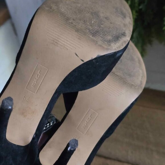 Size 8.5 Steve Madden Luxe Black High Heels with Silver Beads - Picture 5 of 9